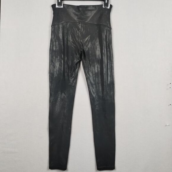Spanx Faux Leather Leggings Stretch Compression Black Size XL - Picture 6 of 10